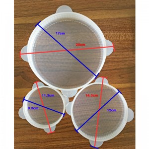 Food Grade Set de 3 tapas reutilizables para tazones de silicona